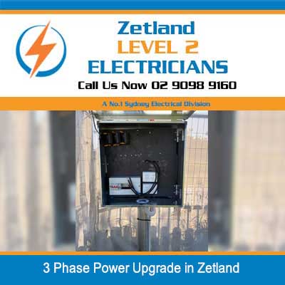 3 phase power upgrades and electrical meter box installed in brick wall cavity at Zetland