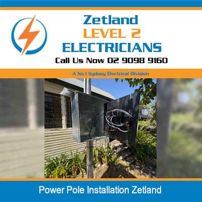 New power pole installed beside residential property in Zetland