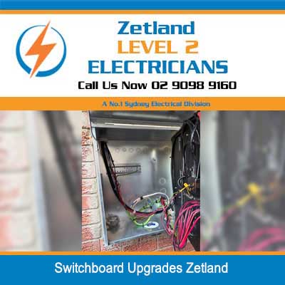 Open electrical switchboard upgrade with internal wiring and circuit breakers in Zetland